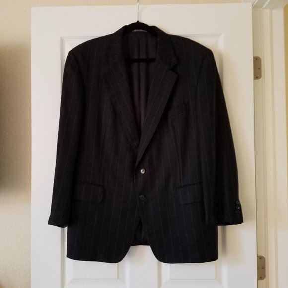 Emernegildo Zegna Pinstriped Suit Jacket Other - EUC Emernegildo Zegna Fine Worsted Super 100's Navy Pinstriped Suit Jacket